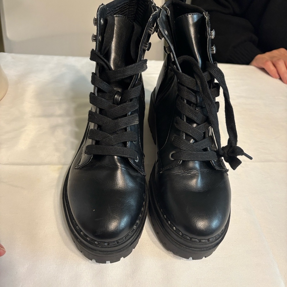 Indigo Black Women's Combat Boots - Picture 6 of 8